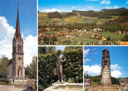 13050618 Luetzelflueh-Goldbach Kirche Panorama Statue Jeremias Gotthelf Denkmal  - Sonstige & Ohne Zuordnung