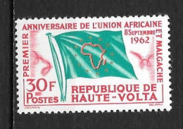 1962 - N° 107*MH - Union Africaine Et Malgache - Obervolta (1958-1984)