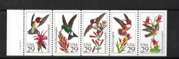 USA 1992 MNH Hummingbirds Sg 2672/6 Booklet Pane - Ongebruikt