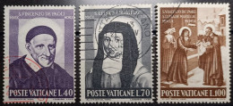 VATICAN. Y&T N°313 à 315. St VINCENT DE PAUL. (issu D'une Collection). USED. - Used Stamps