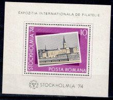 ROMANIA 1974 INTERNATIONAL STAMP EXHIBITION STOCKHOLMIA 74 MI No BLOCK 116 MNH VF!! - Blokken & Velletjes