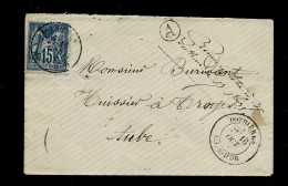 Envelop  15c Sage   Oblit  "POTHIERES   COTE D'OR " - 1877-1920: Semi-Moderne