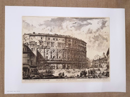 Roma Il Teatro Di Marcello Grande Litografia Giambattista Piranesi Cm 75x55 1970 - Altri & Non Classificati