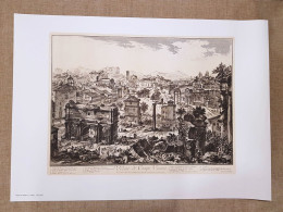 Roma Veduta Di Campo Vaccino Grande Litografia Giamb. Piranesi Cm 75 X 55 1970 - Andere & Zonder Classificatie