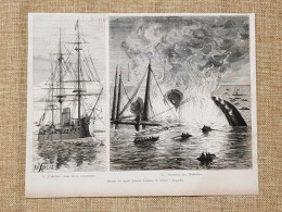 Catastrofe Della Nave Da Battaglia Richelieu Disegno Di Edoardo Ximenes Del 1881 - Vor 1900