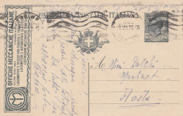 2235 - REGNO - Intero Postale Pubblicitario " OFFICINE MECCANICHE " Da Cent.15 Ardesia Del 1920 Da Torino Ad Aosta. - Pubblicitari
