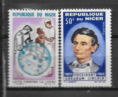 1964 - 156 + 157 *MH - La Lèpre - Abraham Lincoln - 2 - Níger (1960-...)