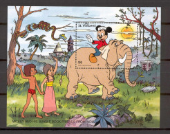 Disney St Vincent 1989 Mickey And His Jungle Book Friends From India MS MNH - Disney