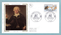 FDC France 1988 - Les Grands Navigateurs - Bougainville - YT 2521 - Paris (soie) - 1980-1989