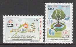 2014 Tunisia Environment Recycling Green Energy Solar Wind Complete Set Of 2 MNH - Tunisia (1956-...)