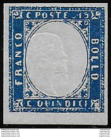 1863 Italia VE II 15c. Azzurro MNH Sassone N. 11 - Otros & Sin Clasificación