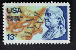 200600771 1976 (XX) SCOTT 1690 POSTFRIS MINT NEVER HINGED  - BENJAMIN FRANKLIN AND MAP - Nuovi