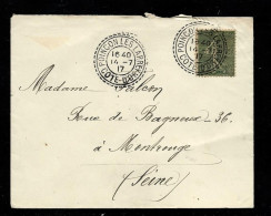 Envelop  15 C   Semeuse    Oblit  "  POINCON LES LAPREY   COTE D'OR "  1917 - 1877-1920: Semi Modern Period