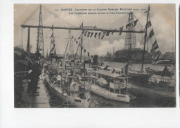 AJC - Nantes - Souvenir De La Grande Semaine Maritime ( Aout 1908 ) Les Torpilleurs Amarés Devant Le Pont Transbordeur - Nantes