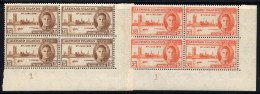 BRITISH EMPIRE, 1946 PEACE ISSUE, 5 DIFFERENT PLATE BLOCK SETS, MLH - Nigeria (...-1960)