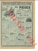 Publicité 1911 Pièges Métier Piégeur Piège (pour Mustélidés Loup Sanglier Renard Etc ...) Animal Blaireau - Publicidad