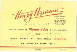 Buvard Henry Uzureau Maître Verrier à Nantes Rue D'Erlon - Régionalisme  Vitraux - Andere & Zonder Classificatie