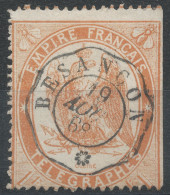 Lot N°82843   N°7, Oblitéré Cachet à Date De Besançon, Doubs (24) Du 19 Aout 1868 - Telegramas Y Teléfonos