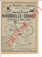 Publicité 1911 Bicyclettes Hirondelle Course Vélo Sport Bicyclette - Publicités