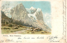 13018193 Wetterhorn Lauterbrunnen Gebirgspanorama Berner Alpen Litho Wetterhorn  - Andere & Zonder Classificatie