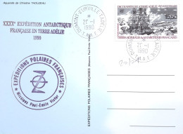 EPF Missions Paul Emile Victor, 40eme Expédition En TA, Anniversaire Découverte Terre Adélie 20/1/1840 - Cartas & Documentos