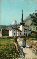 13014191 Zermatt VS Eglise Le Cervin Kirche Mit Matterhorn  - Andere & Zonder Classificatie