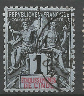 INDE N° 1 Noir Sur Bleu OBL  / Used - Used Stamps