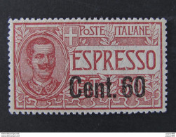 ITALIA Regno Espresso -1922- "Effigie" C. 60 Su 50 MLH* Ottimamente Centrato (descrizione) - Eilsendung (Eilpost)