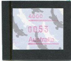 AUSTRALIA - 1987  53c  FRAMA  PLATYPUS  POSTCODE  4000 (BRISBANE)  MINT NH - Timbres De Distributeurs [ATM]