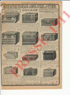 Publicité 1911 Malles De Voyage Malle Bombée Ancienne Valise à Chassis Mobile Sac Français Valise Jumelle Charton Paris - Publicidad