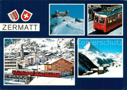 13005724 Zermatt VS Mit Matterhorn Bergbahn Stadtblick Zermatt VS - Altri & Non Classificati