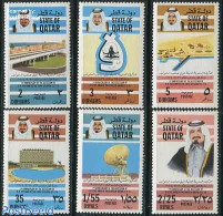 Qatar 1974 Khalifa Bin Hamad Al-Thani 6v, Mint NH, History - Science - Various - Kings & Queens (Royalty) - Telecommun.. - Royalties, Royals