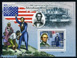 Sao Tome/Principe 2009 Abraham Lincoln S/s, Mint NH, History - American Presidents - Sao Tome En Principe
