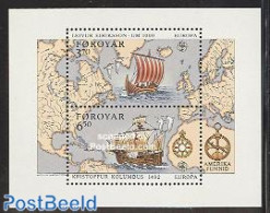 Faroe Islands 1992 Europa, Discovery Of America S/s, Mint NH, History - Transport - Various - Europa (cept) - Explorer.. - Explorers