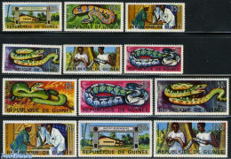 Guinea, Republic 1967 Snake Research 12v, Mint NH, Nature - Reptiles - Snakes - Sonstige & Ohne Zuordnung