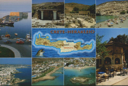 GRECE CRETE HERAKLEIO CARTE GEOGRAPHIQUE MULTI-VUES - Greece