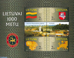 Lithuania 2001 Millennium S/s, Mint NH, History - Various - Coat Of Arms - Flags - History - Maps - Aardrijkskunde
