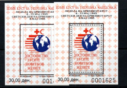 MEDICINE - Macedonia - 1995- Red Cross S/sheets Perf & Imperf  Mint Ever Hinged - Geneeskunde