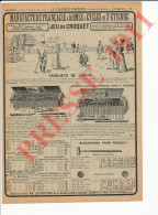 Publicité Vintage 1911 Jeu De Croquet De Jardin Ancien + (au Verso) Voiture Cottereau + Landaulet Darrack Etc ...216CH26 - Advertising