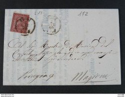 172 ITALIA Regno-1865- "L 15 Cifra Londra" C. 2 FORLI'>MAGIONE (descrizione) - Poststempel