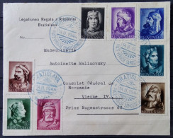 SLOVAKIA 1944 Princes Set FDC To Vienna - Bratislava Cancel - Storia Postale