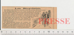 Doc Infos Statistiques Sur Bicyclette Année 1900 Vintage Humour à Bicyclette Vélo Dame 222C2 - Zonder Classificatie