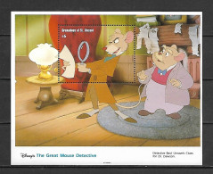 Disney St Vincent Gr 1992 The Great Mouse Detective MS #1 MNH - Disney