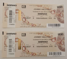 2 BILLETS DE CONCERT  -  JOHNNY HALLYDAY  -  STADE DE FRANCE  2012  ( Neuf ) - Tickets - Entradas