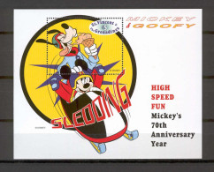 Disney St Vincent Gr 1999 Mickey Goofy - Sledding MS MNH - Disney