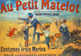 CPM-Affiche Publicité  Repro Litho "au Petit Matelot"  MODE Costumes Marins Pour Garçonnets *TBE - Advertising