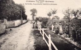 33 PORTETS CHATEAU LA TOUR BICHEAU CRU DE GRAVES A PEYCHES PROPRIETAIRE SUPERBE ANIMATION LES VENDANGES CLICHE RARE - Otros & Sin Clasificación