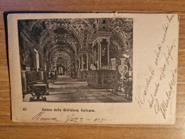 19369.  Cartolina Salone Della Biblioteca Vaticana 1905 Carsoli Per Tufo Aquila - FG - VF - Stazione Porta Nuova