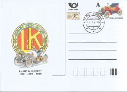 CDV 171 Czech Republic Laurin And Klement Cars 2015 - Cartoline Postali
