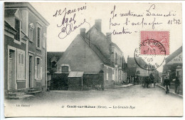 CPA Voyagé 1905 * CONDÉ Sur HUISNE La Grande Rue * Libraire Hamard Editeur - Autres & Non Classés